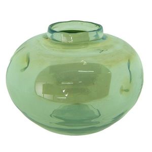 Zelená ručně foukaná skleněná váza - Ø 15*11 cm 6GL4090 obraz