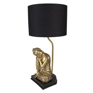 Černo-zlatá stolní lampa Buddha gold - Ø 26*54 cm E27/max 1*60W 6LMC0062 obraz