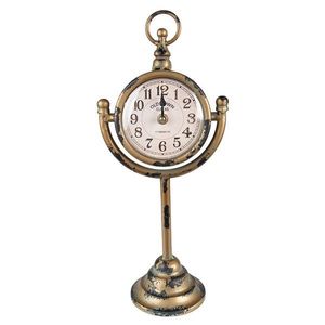 Bronzové antik stolní hodiny s výrazným odřením - 17*11*38 cm / 1xAA 6KL0800 obraz