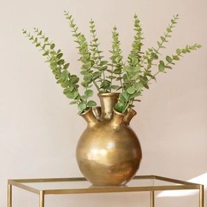 Bronzová antik kovová raw váza Tulip - 20*20*28cm ABTVG22 obraz