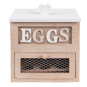 Hnědá dřevěná skříňka na vajíčka Eggs - 18*9*20 cm 6H2271 obraz