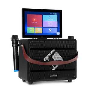 Auna Pro Spin 8, karaoke systém, 12, 1" dotykový displej, 2 UHF mikrofony, WiFi, BT, USB, SD, HDMI obraz