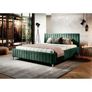 Manželská postel s roštem Tamina, 180x200, Tmavě Zelená obraz