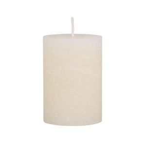 Krémová široká svíčka Rustic pillar - Ø 7*10cm 71049119 (71491-19) obraz
