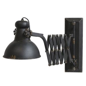 Černá antik nástěnná lampa s patinou Factory Lamp - Ø21*45-105 cm/ E14/ 60W 71014924 (71149-24) obraz