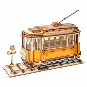RoboTime dřevěné 3D puzzle Historická tramvaj obraz