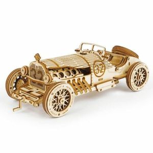 RoboTime dřevěné 3D puzzle Závodní auto obraz