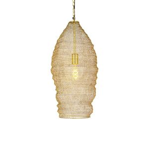 Orientální závěsná lampa zlatá 25 cm - Nidum obraz