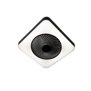 Čtvercový stropní ventilátor černý včetně LED stmívatelný - Climo obraz