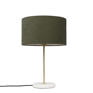 Mosazná stolní lampa se zeleným odstínem 35 cm - Kaso obraz
