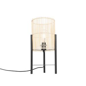 Skandinávská stolní lampa bambus - Natasja obraz