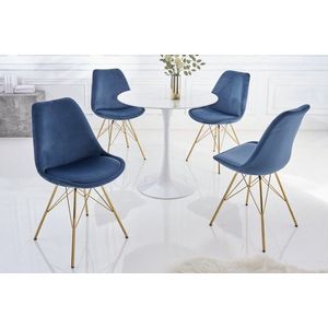 Jídelní židle 4 ks IKAROS Dekorhome Modrá, Jídelní židle 4 ks IKAROS Dekorhome Modrá obraz