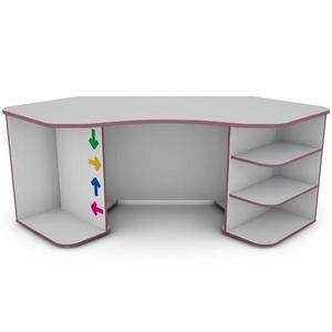Psací Stůl Matrix 1 bílá/fialový obraz