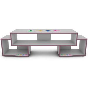 TV stolek Matrix 140 bílá/fialový obraz