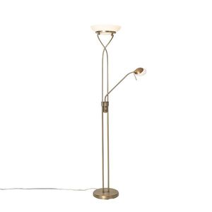 Stojací lampa bronzová včetně LED a stmívače s lampou na čtení - Empoli obraz