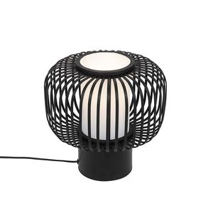 Moderní stolní lampa černá s bambusem - Bambuk obraz