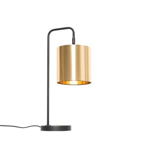 Moderní stolní lampa černá se zlatou - Lofty obraz