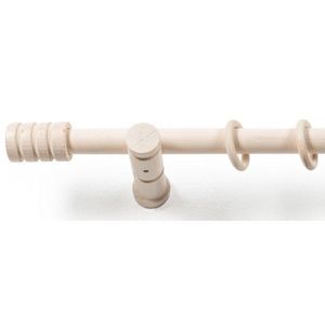 Záclonová tyč s háčky Rullo 160 cm, bílé dřevo obraz