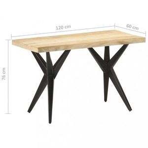 Jídelní stůl masivní dřevo / ocel Dekorhome 120x60x76 cm, Jídelní stůl masivní dřevo / ocel Dekorhome 120x60x76 cm obraz