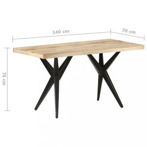 Jídelní stůl masivní dřevo / ocel Dekorhome 140x70x76 cm obraz
