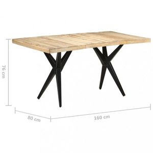 Jídelní stůl masivní dřevo / ocel Dekorhome 160x80x76 cm, Jídelní stůl masivní dřevo / ocel Dekorhome 160x80x76 cm obraz