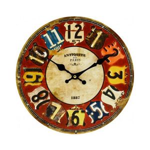 Nástěnné hodiny 30 cm, barevné, vintage, MDF obraz