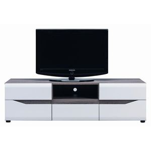 Televizní stolek ALBIREO, dub sonoma truflový/bílý lesk obraz