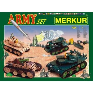 MERKUR Army Set Stavebnice 62 vrstvy v krabici 36x27x5, 5cm obraz