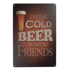 Nástěnná kovová cedule Drink Beer - 20*30 cm 6Y3524 obraz