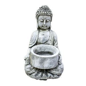 Malá betonová dekorace sedící Buddha na čajovou svíčku - 7, 5*7, 5*10cm 103 obraz