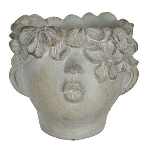 Květináč v designu busty hlavy s květinami Tete - 16*15*13 cm 6TE0314 obraz