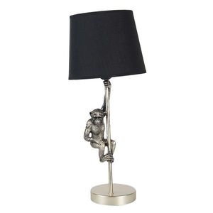 Stříbrno černá stolní lampa s opicí - Ø 20*49 cm E27 6LMC0049 obraz