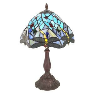 Modrá stolní lampa Tiffany s vážkami ButterFly - Ø 31*43 cm E27/max 1*40W 5LL-6131 obraz