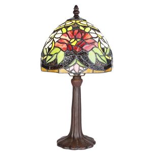 Barevná stolní lampa Tiffany s květy - Ø 20*36 cm E14/max 1*25W 5LL-6275 obraz