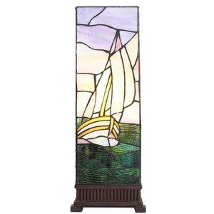Stolní lampa Tiffany s plachetnicí Viw - 18*18*48 cm E14/max 1*40W 5LL-6293 obraz