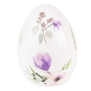 Dekorace keramické vajíčko s barevnými květy - 7*7*10 cm 6PR3630 obraz