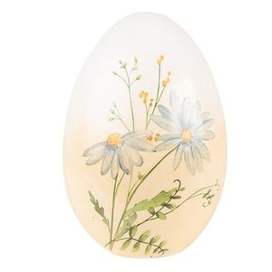 Dekorace keramické vajíčko s modrými květy - 11*11*17 cm 6TE0465 obraz