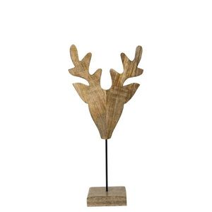 Dekorace hlava jelena z mangového dřeva na podstavci Deer - 26*15*60cm CISHEM60 obraz