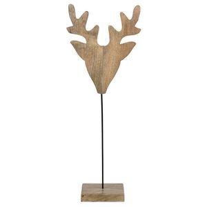 Dekorace hlava jelena z mangového dřeva na podstavci Deer - 40*20*90cm CISHEM90 obraz