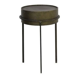 Bronzový antik kovový stolek/ květináč Tence - Ø38, 5*58 cm 6747118 obraz
