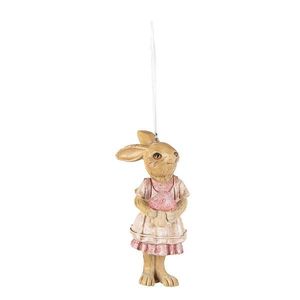 Závěsná dekorace králičí slečna v sukni s brašnou - 4*4*11 cm 6PR3840 obraz