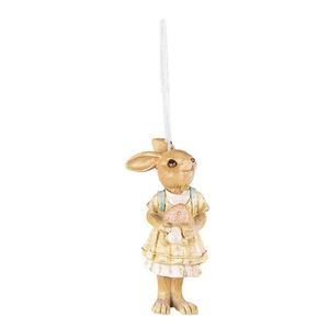 Závěsná dekorace králičí slečna v sukni a brašnou - 4*4*11 cm 6PR3843 obraz