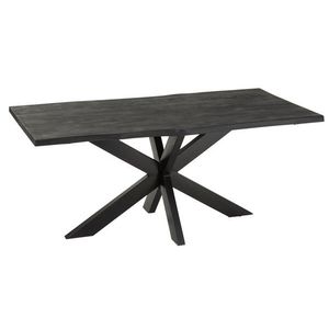 Černý obdélníkový jídelní stůl s deskou z mangového dřeva Gerard Mango - 180*90*76 cm 23912 obraz