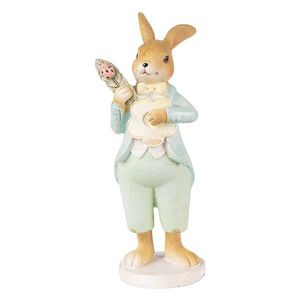 Velikonoční dekorace králík hrající na kytaru ve tvaru květiny - 7*5*15 cm 6PR3851 obraz
