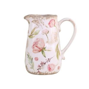 Keramický dekorační džbán s růžovými květy Floral Étel - 16*11*18cm 65067219 (65672-19) obraz
