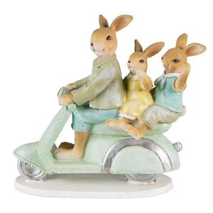 Velikonoční dekorace králičí rodinka na skútru - 17*7*15 cm 6PR3845 obraz