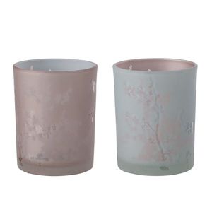 2ks růžový a modrý skleněný svícen na čajovou svíčku Sakura - Ø 10*12cm 21810 obraz