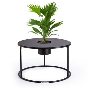 Blumfeldt Irvine, konferenční stolek s květináčem, 60 x 38, 5 cm (Ø x V), práškově lakovaná ocel obraz