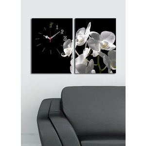 Wallity 2 dílné dekorativní nástěnné hodiny Piese černé obraz