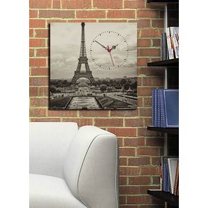 Wallity Dekorativní nástěnné hodiny Eiffel šedé obraz
